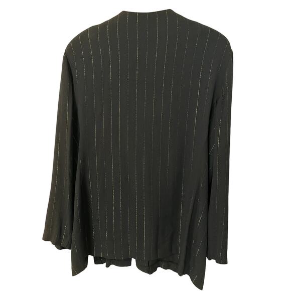 Vtg 70s R&M Richards Karen Kwong Black Gold Striped Blouse Shirt 18 X-Large XXL - Picture 2 of 7